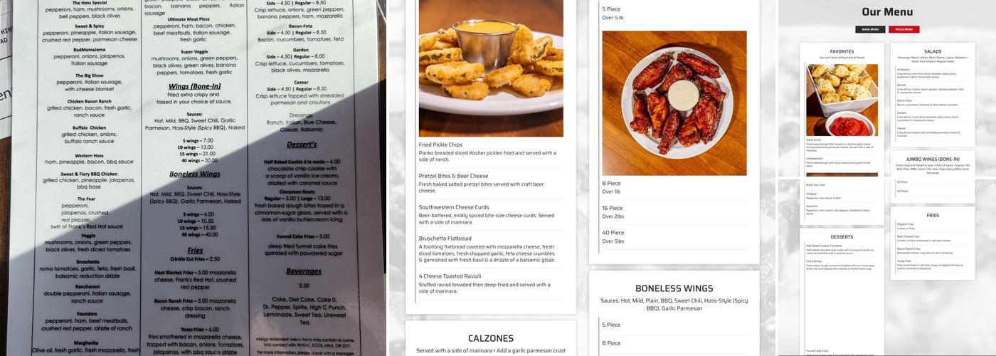 Pizza Hoss in Powell Menu