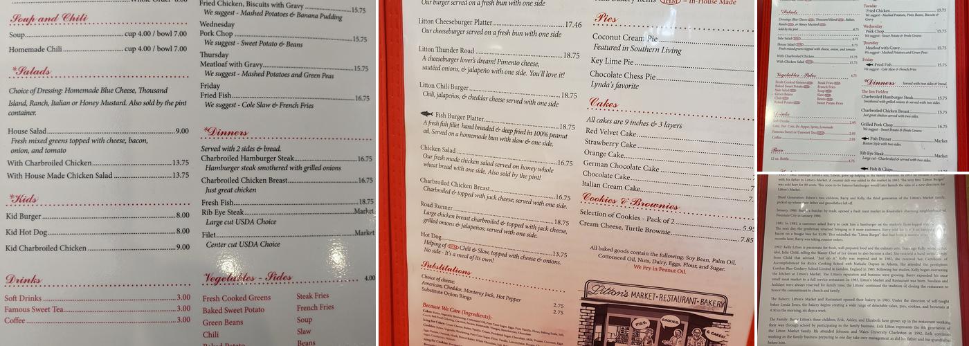 Litton's Menu