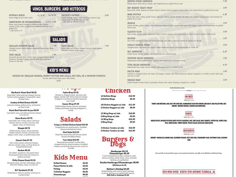 Ranch House Kitchen Menu