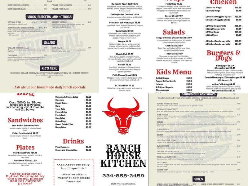 Ranch House Kitchen Menu