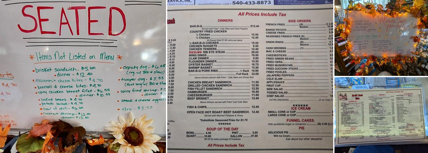 Bar-B-Q Ranch Menu