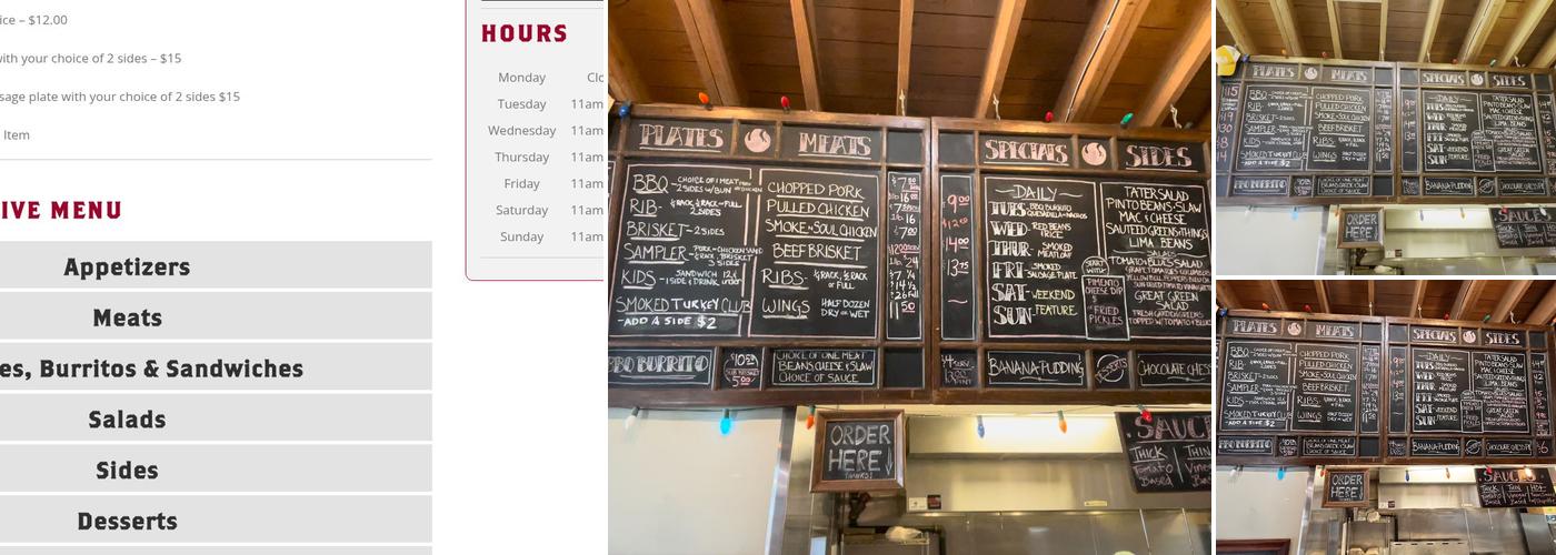 Sweet P's Barbecue and Downtown Dive Menu