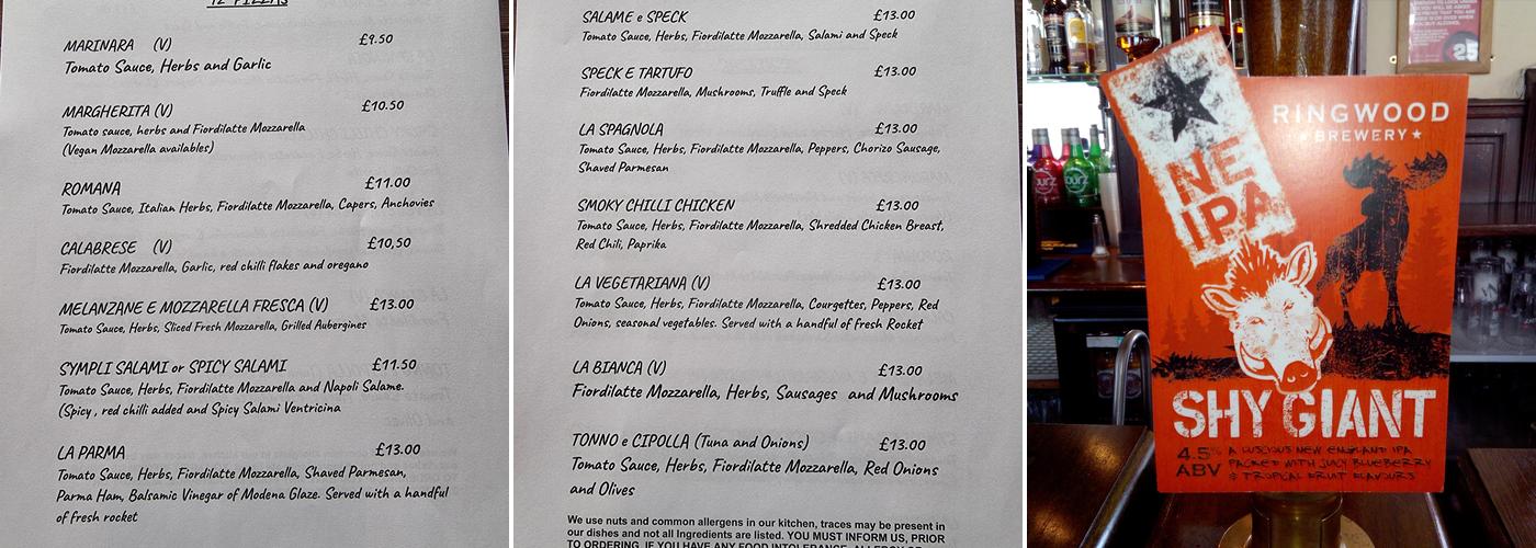 The Neidpath Inn Menu