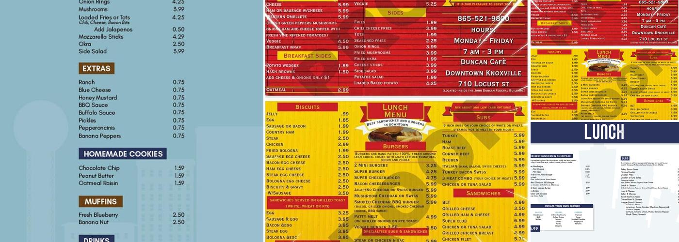 Duncan Cafe Menu