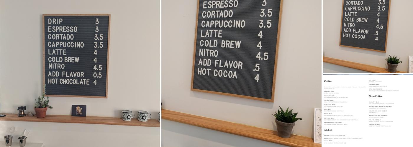 Honeybee Coffee Co. Menu