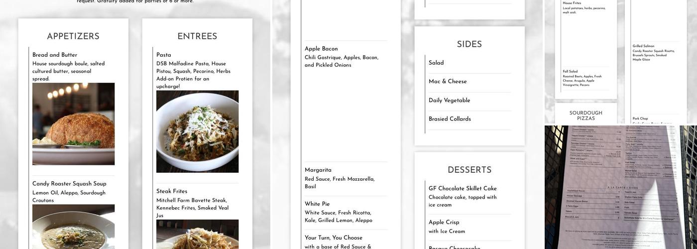 The Plaid Apron Menu
