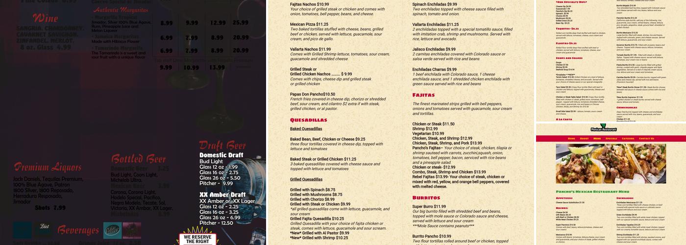 Pancho's Mexican Restaurant Menu