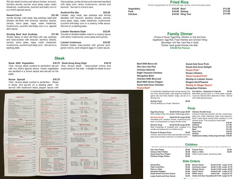 Ming Tree Menu
