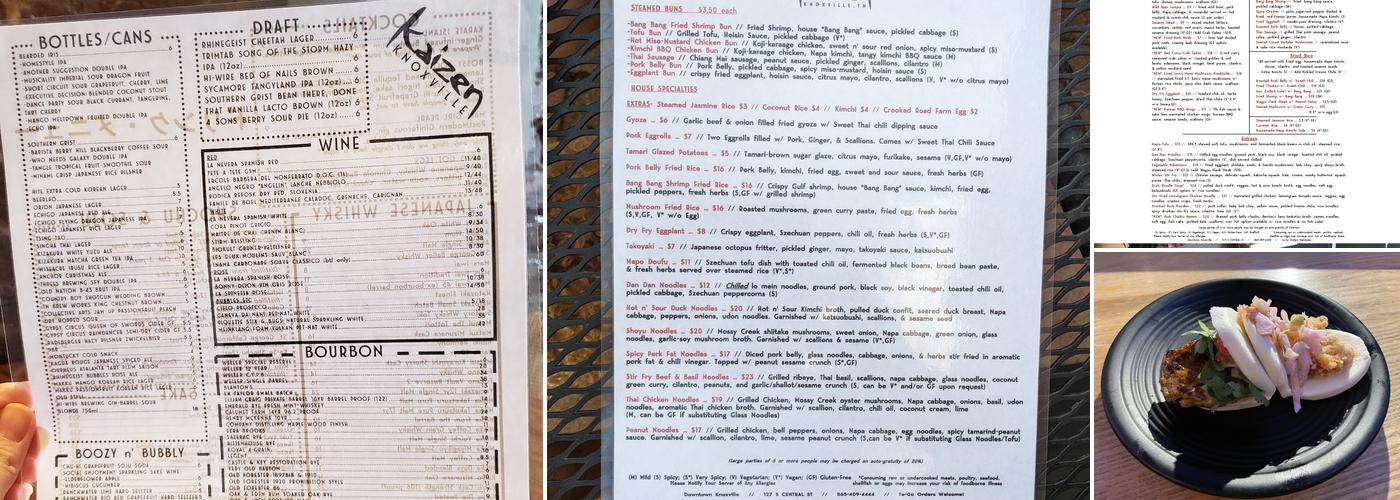 Kaizen Menu