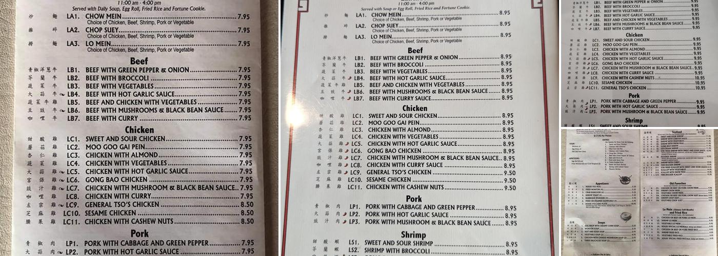 New China Palace Restaurant Menu