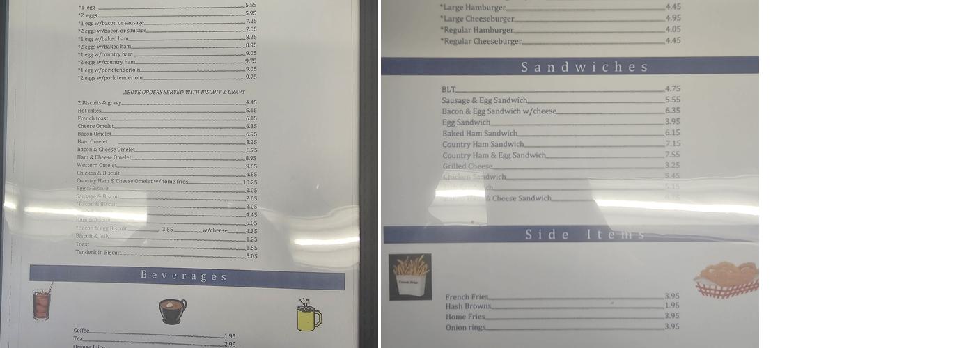 33 Diner Menu