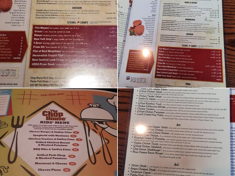The Chop House Menu