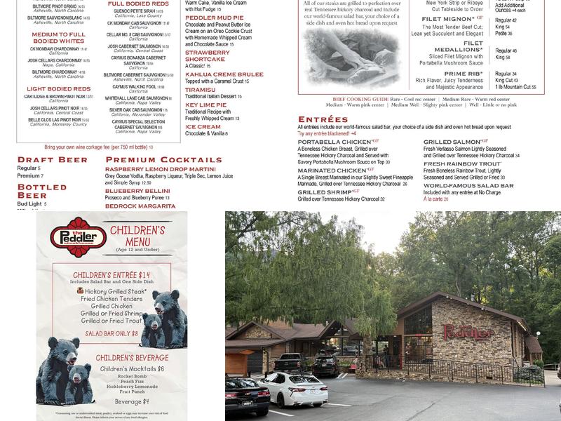 The Peddler Steakhouse Menu