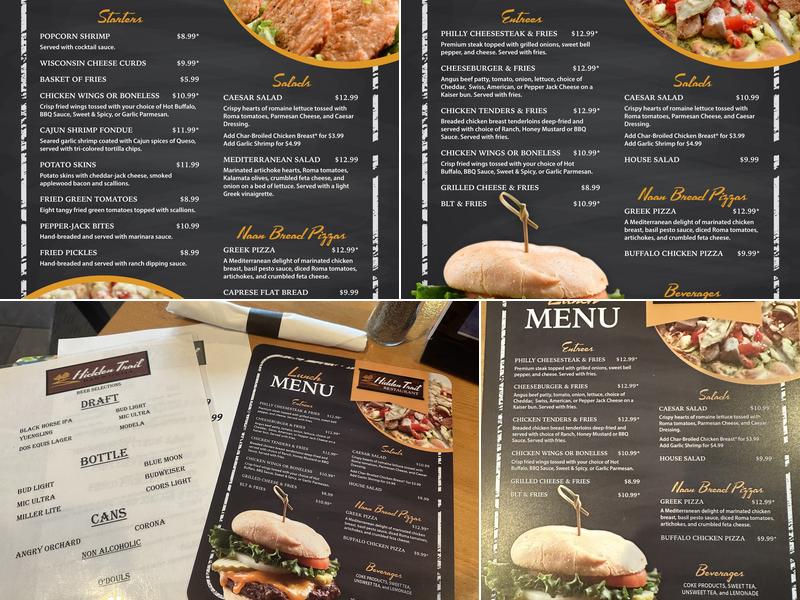 Hidden Trail Bar and Grill Menu