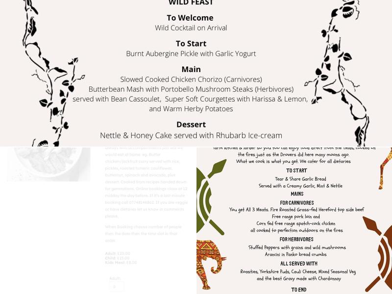 Drovers Rest Farm Kitchen Menu