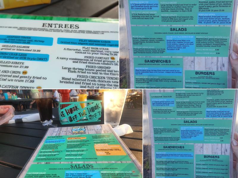 Off The Hook Lakeside Bar And Grille Menu