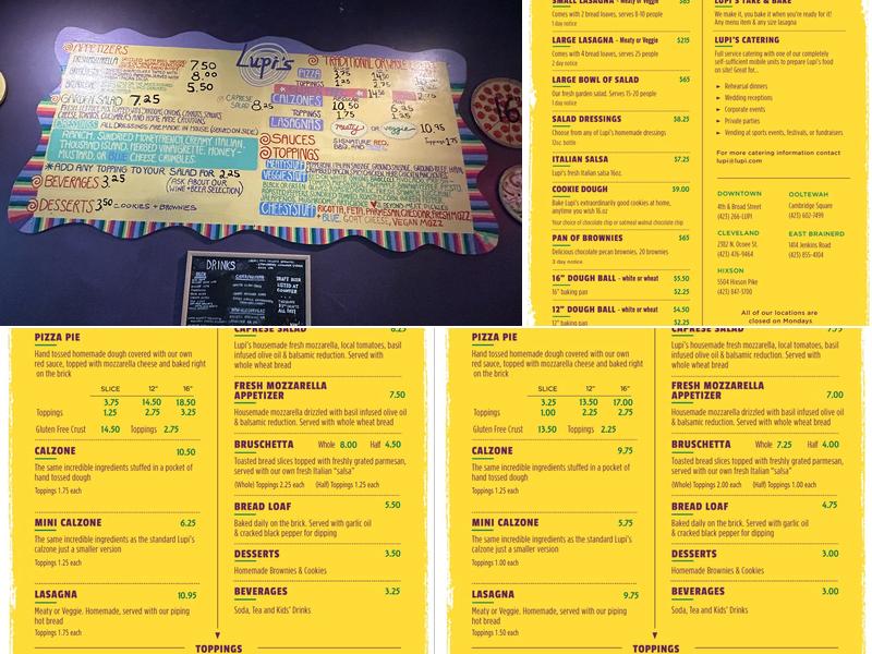 Lupi's Pizza Pies Menu