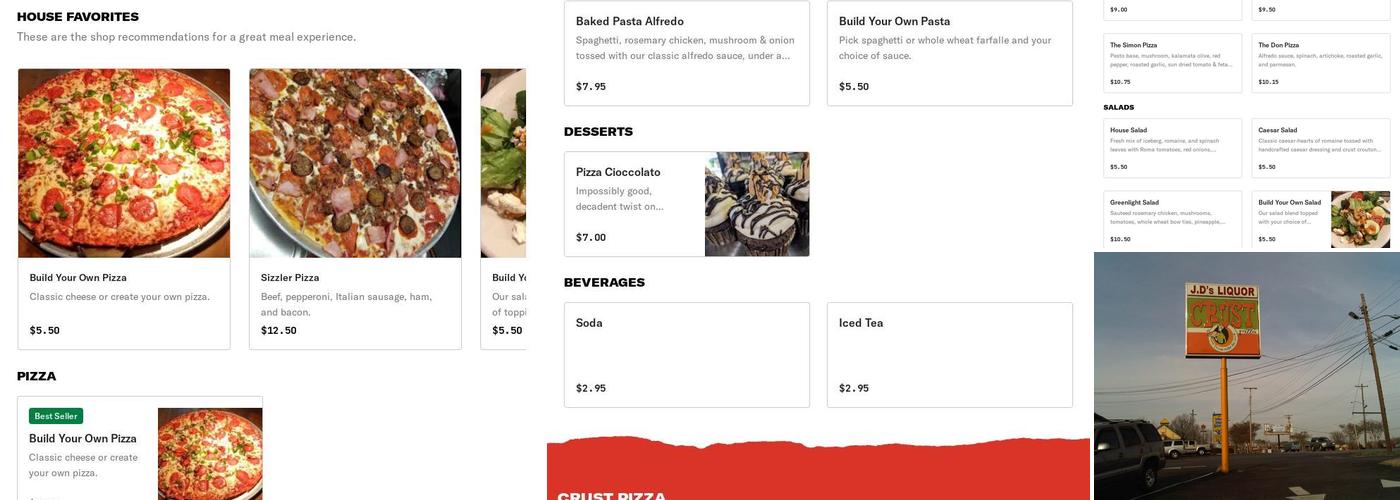 Crust Pizza Menu