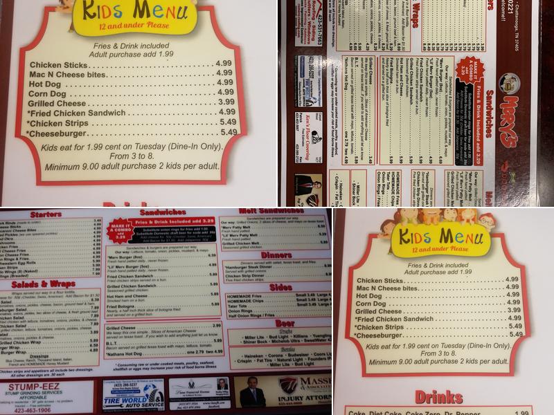 Merv’s Menu