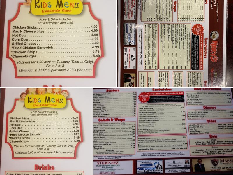 Merv’s Menu
