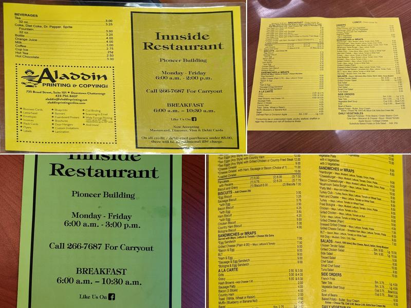 Innside Restaurant Menu