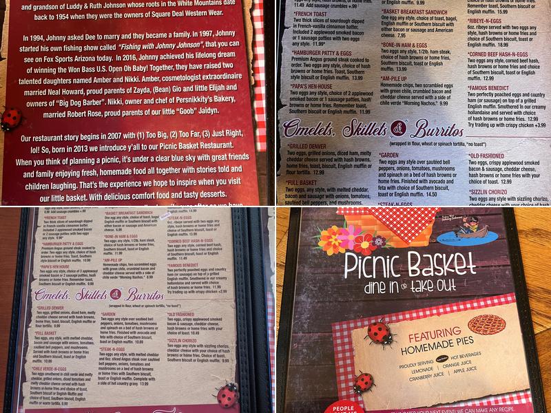 Johnny & Dee's Picnic Basket Menu