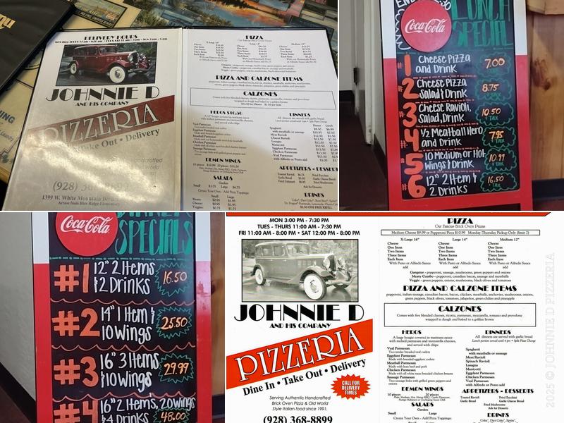 Johnnie D Pizzeria Menu