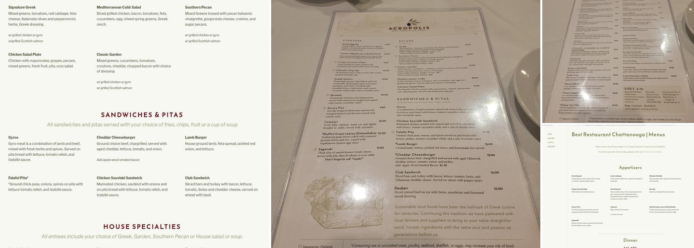 Acropolis Grill Menu