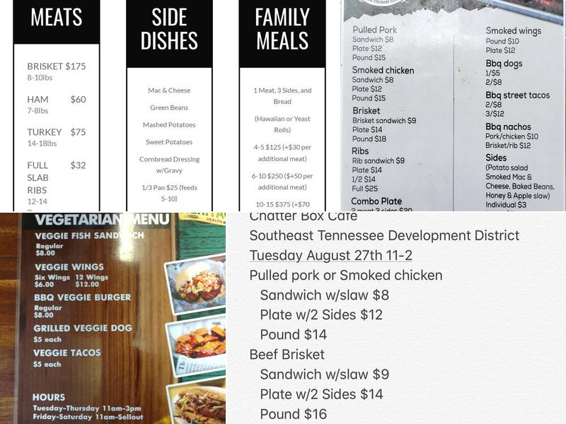 Chatter Box Cafe Menu