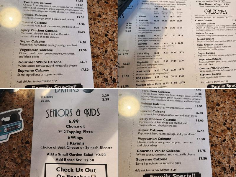 Pit Stop Pizza Menu