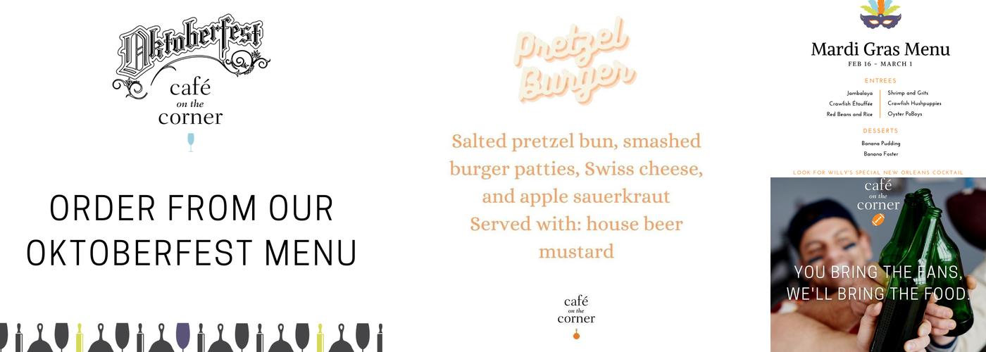 Cafe On the Corner Menu