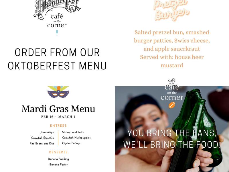 Cafe On the Corner Menu