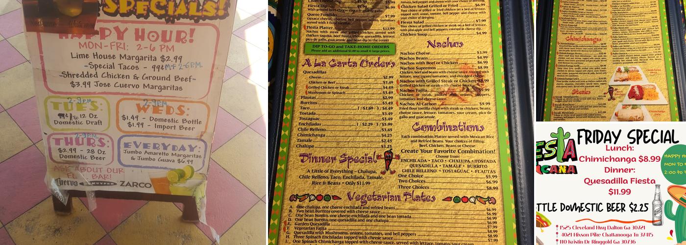 Fiesta Mexicana Menu