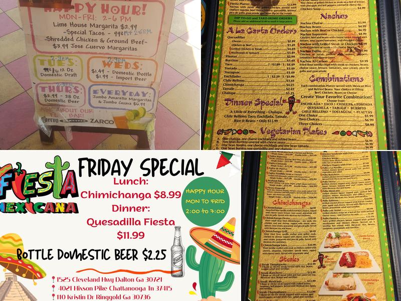 Fiesta Mexicana Menu