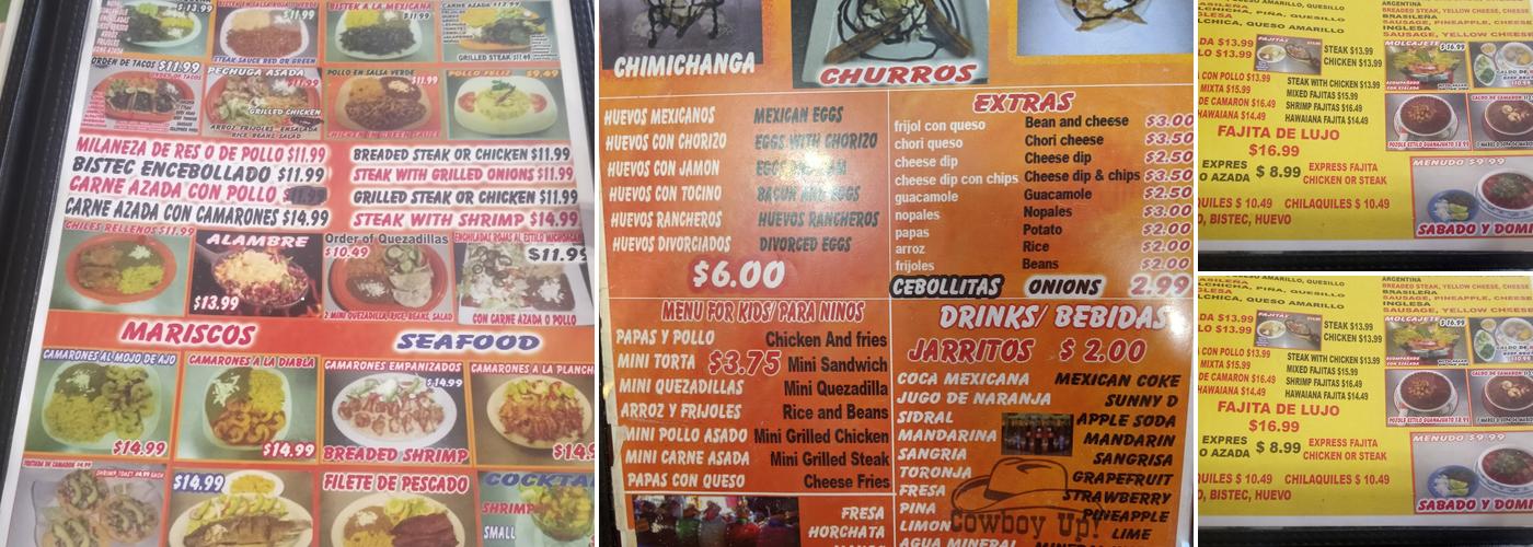 Tacos El Cuñao Menu