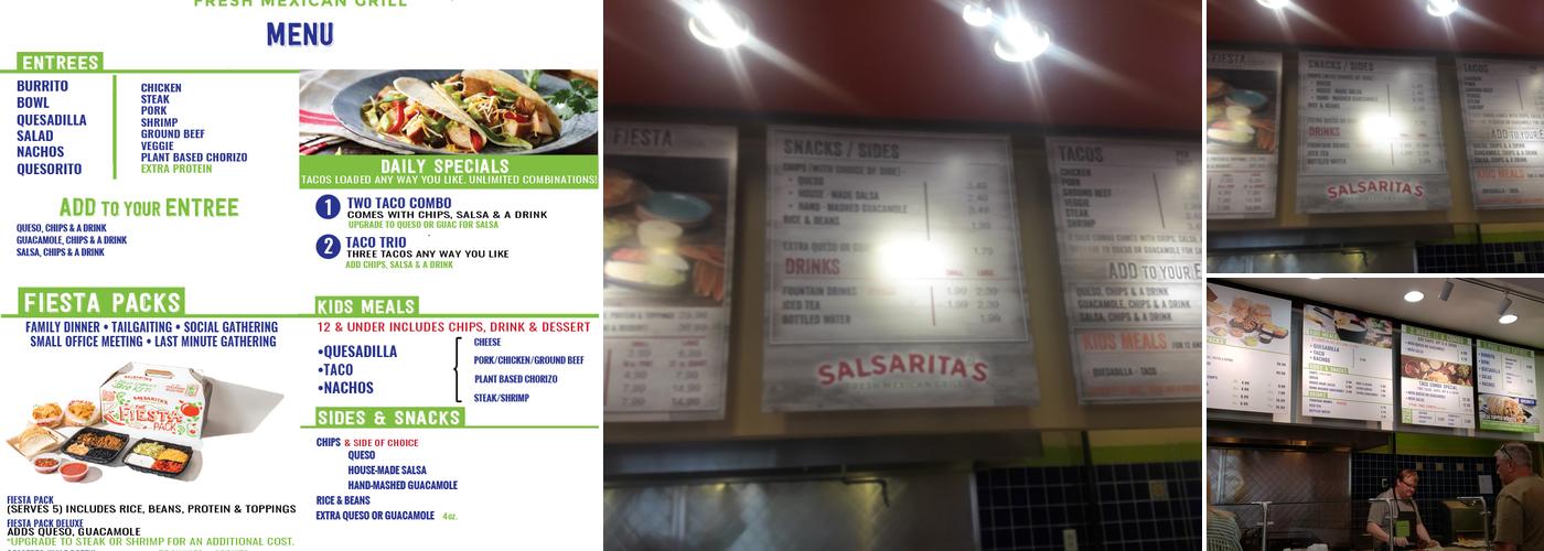 Salsarita's Fresh Mexican Grill Menu