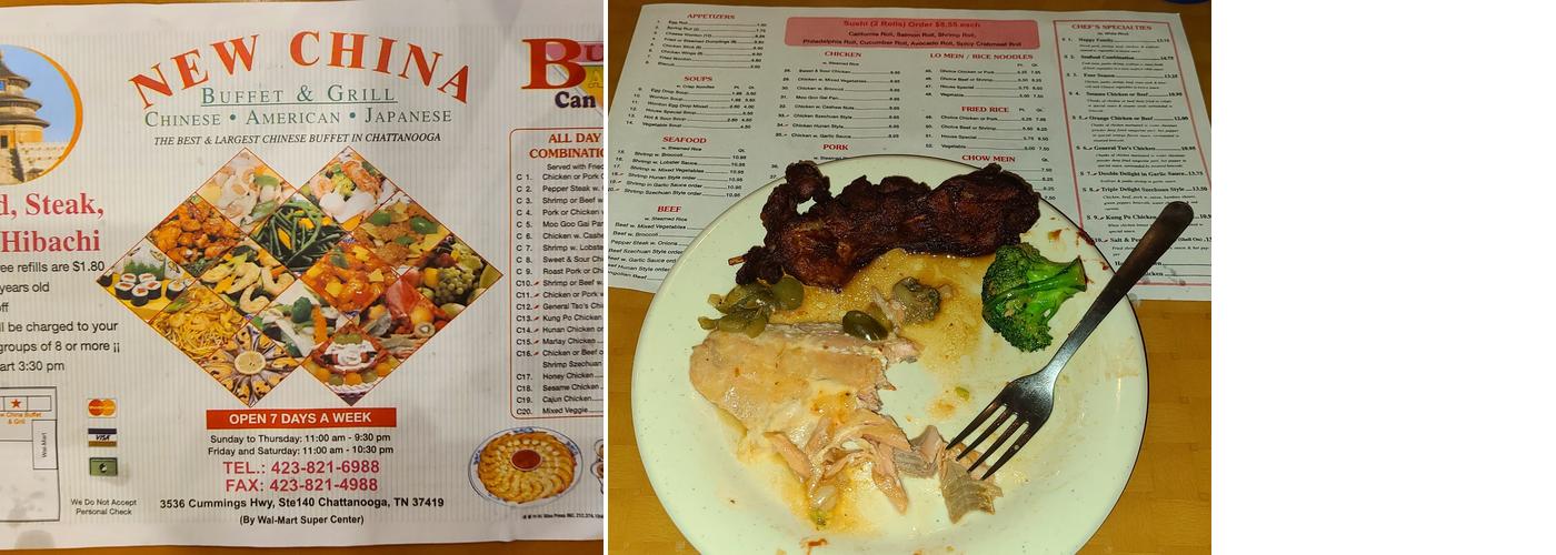 New China Buffet Menu