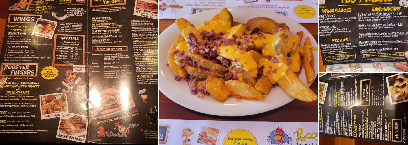 Roosters Menu