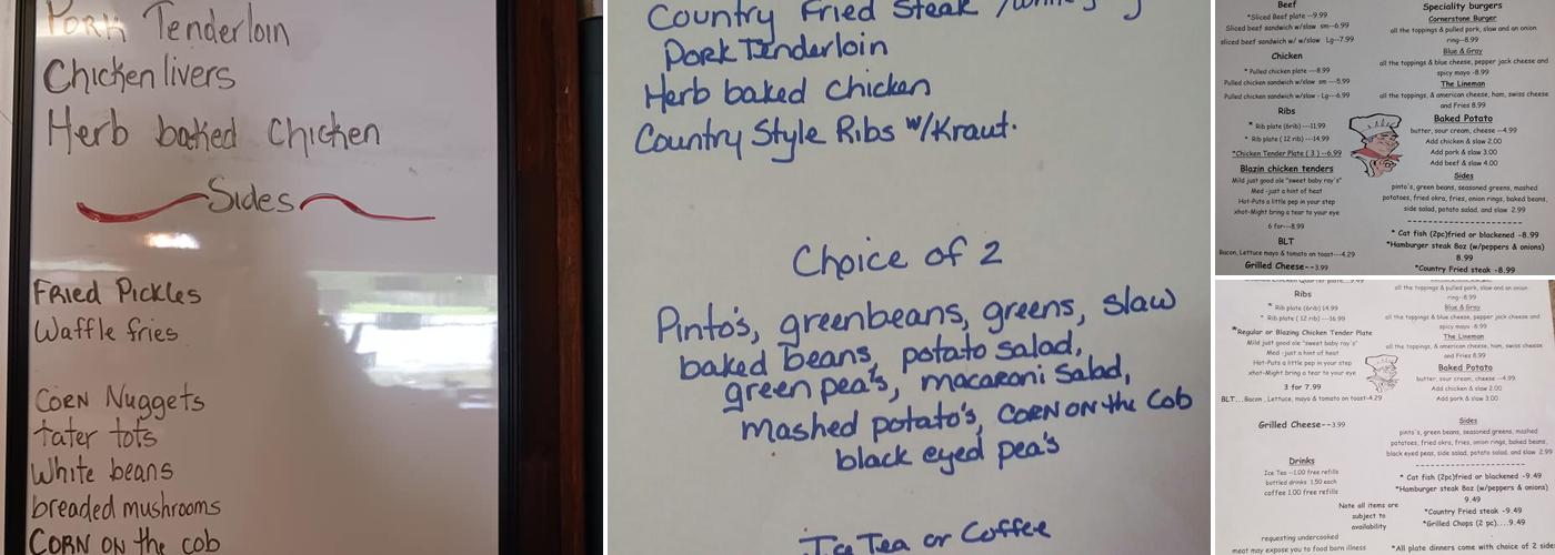 Cornerstone Restaurant Menu
