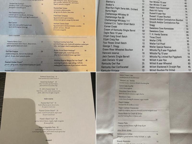 St. John's Restaurant Menu