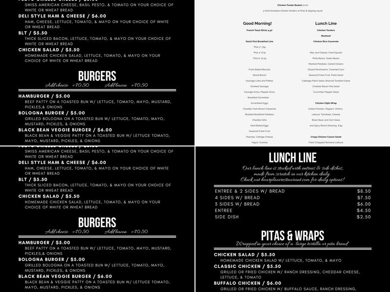 Hour Place Menu