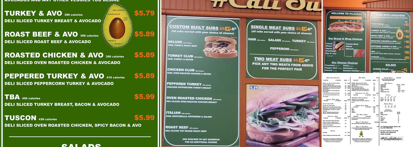 CaliSubs Menu