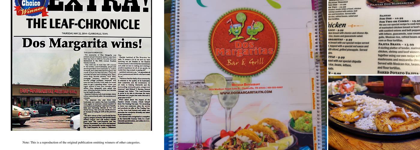 Dos Margaritas Menu