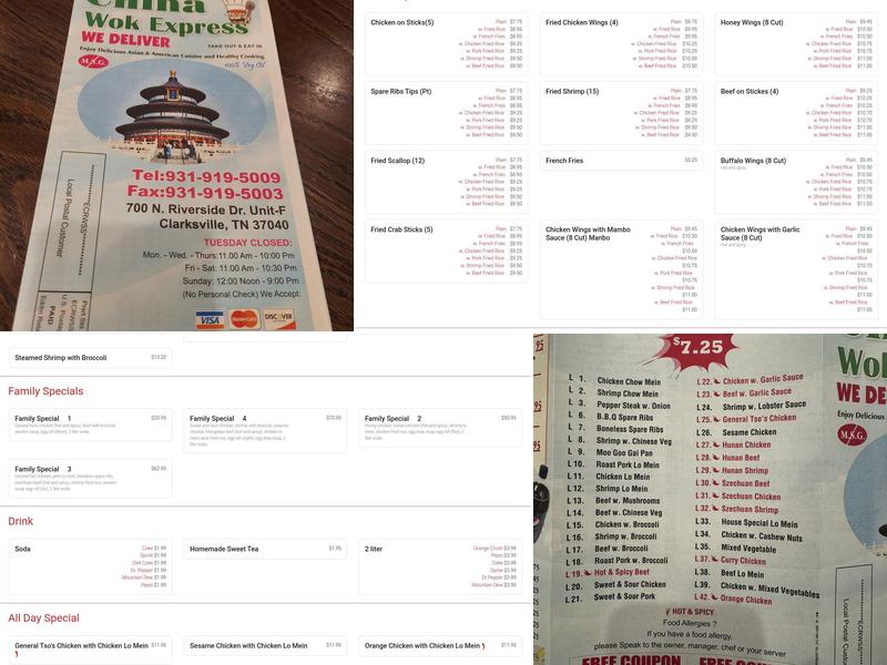 China wok express Menu