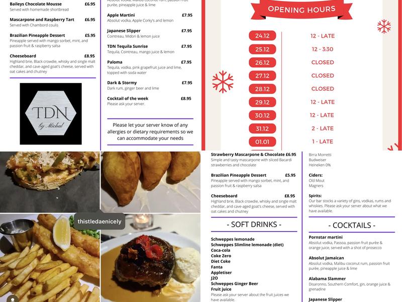 Thistle Dae Nicely Menu