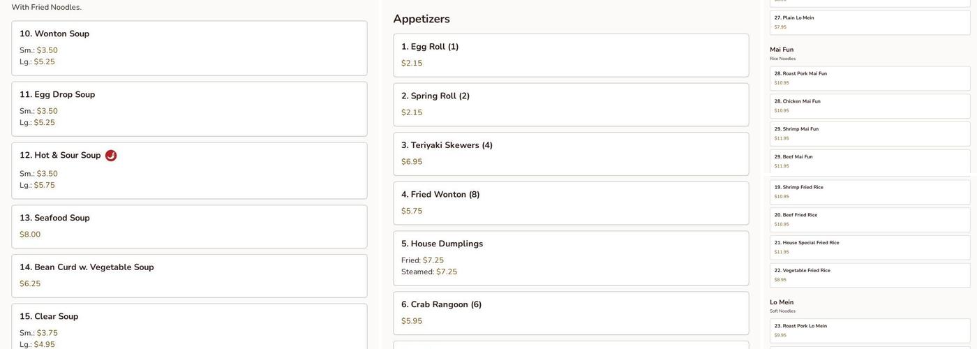 Kori Menu