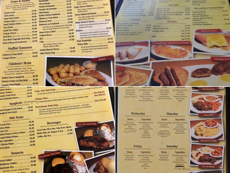 Moss' Southern Cooking Menu