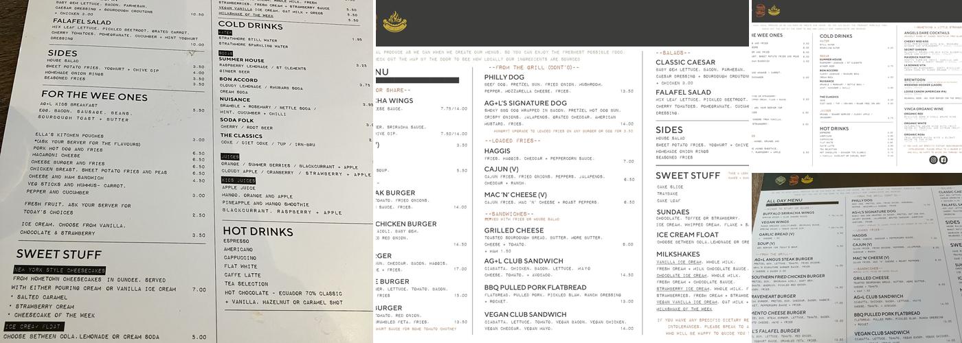 Angus Grill + Larder Menu