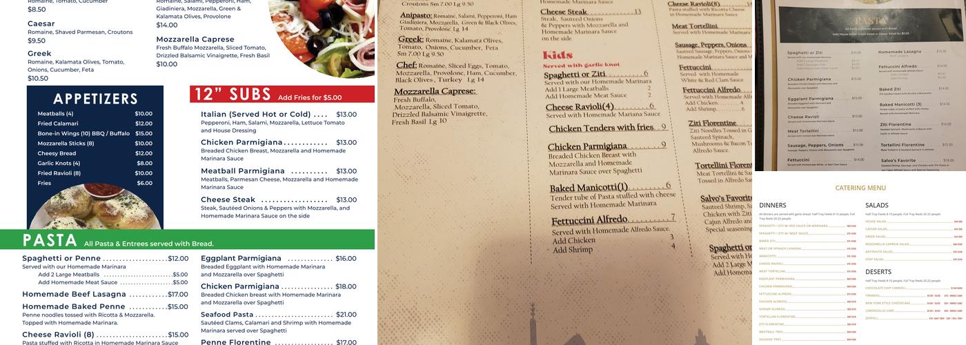 Salvo's Pizza Menu