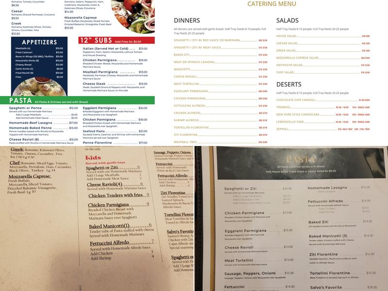 Salvo's Pizza Menu